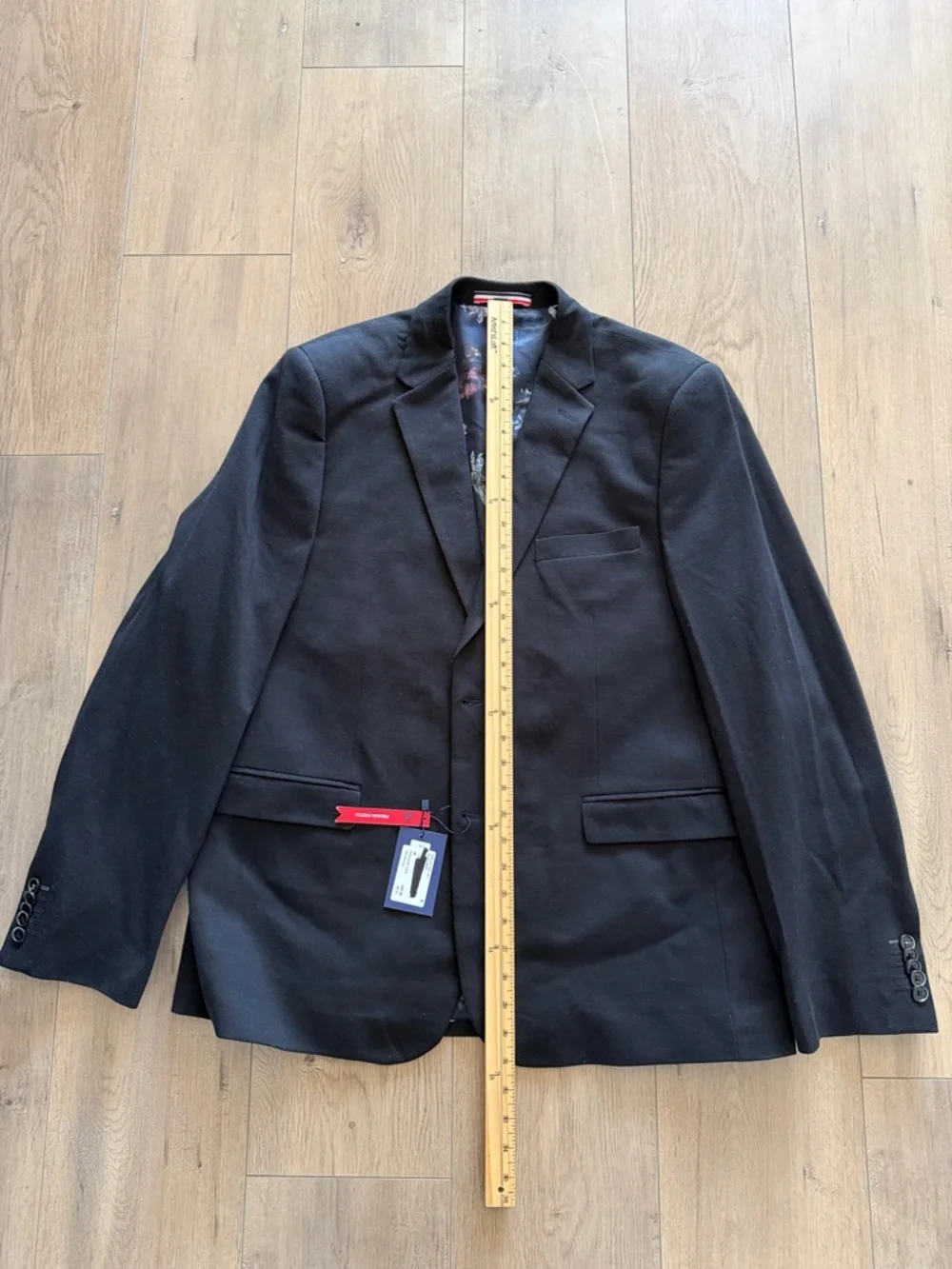 NEW Soul of London Textured Notch Lapel Double Button Blazer Size 48R in Black